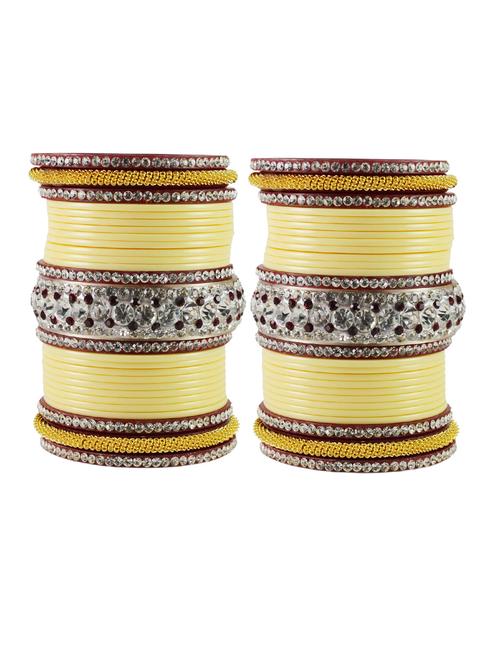plain stones work bangles set - 18768900 - Very Small Image - 1
