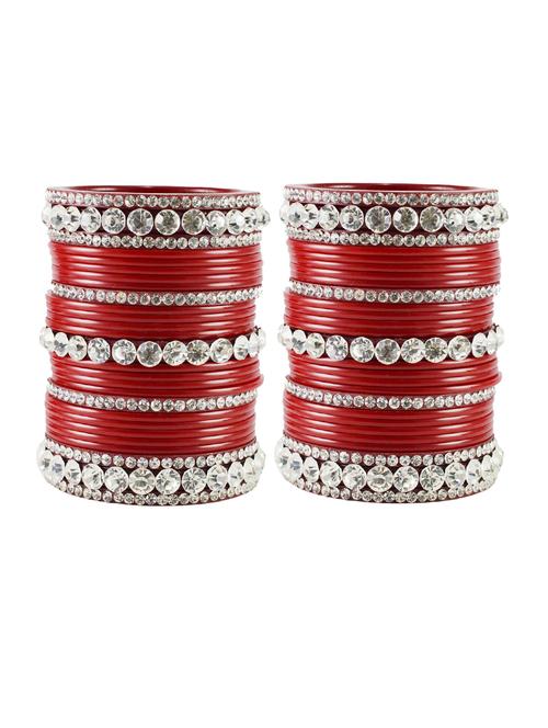 plain stones work bangles set - 18768910 - Very Small Image - 1