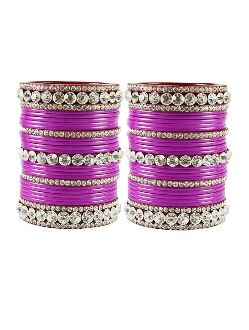 plain stones work bangles set - 18768911 - Very Small Image - 1
