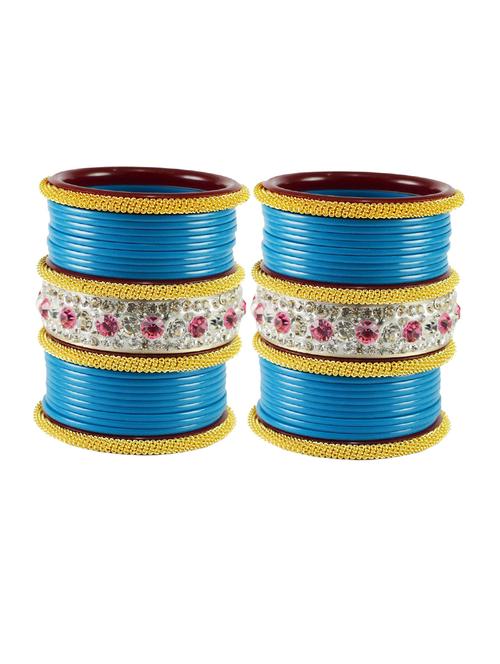 plain stones work bangles set - 18768912 - Very Small Image - 1
