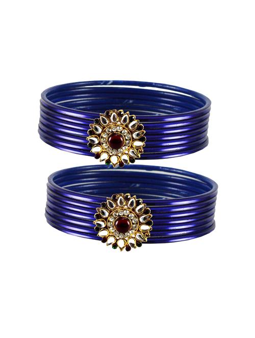 plain kundan work bangles set - 18768920 - Very Small Image - 1