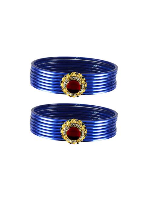 plain stones work bangles set - 18768939 - Very Small Image - 1