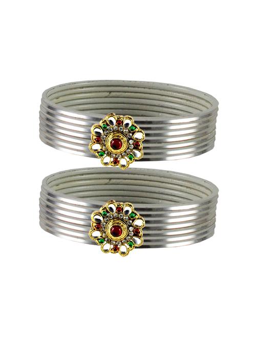 plain kundan work bangles set - 18768947 - Very Small Image - 1