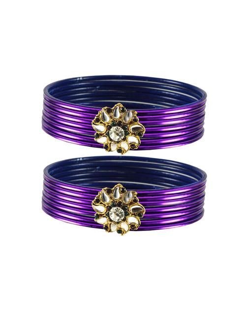 plain kundan work bangles set - 18768971 - Very Small Image - 1