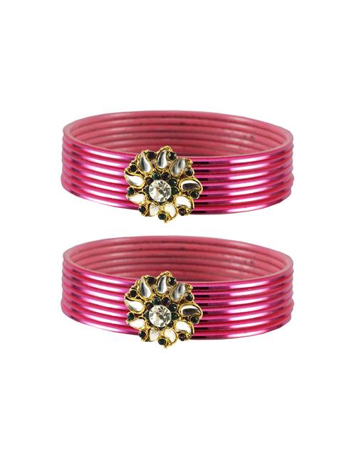 plain kundan work bangles set - 18768976 - Very Small Image - 1