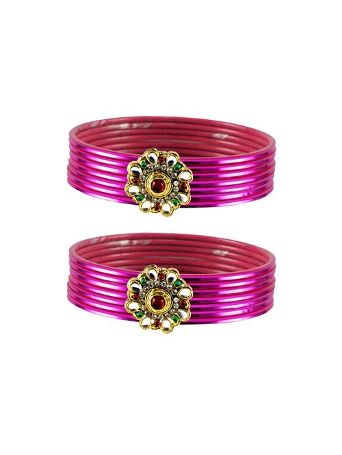 plain kundan work bangles set - 18768982 - Very Small Image - 1
