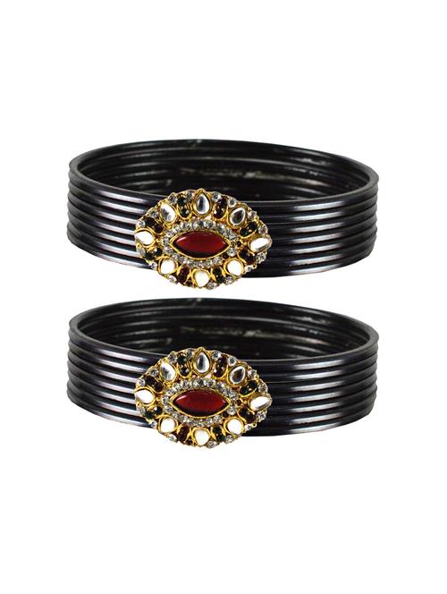 plain kundan work bangles set - 18768983 - Very Small Image - 1