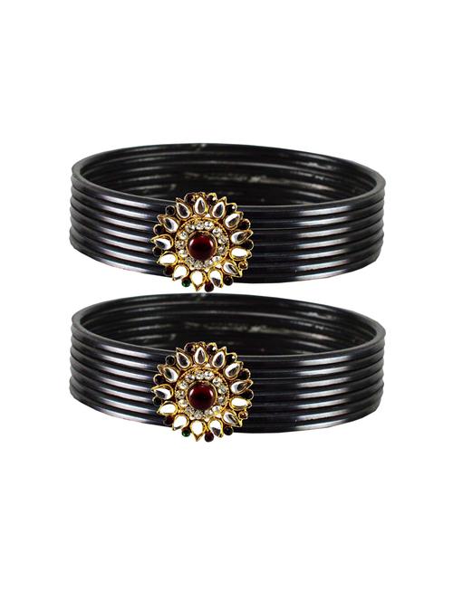 plain kundan work bangles set - 18768985 - Very Small Image - 1