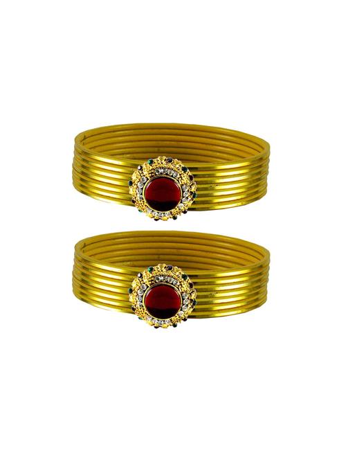 plain stones work bangles set - 18769004 - Very Small Image - 1
