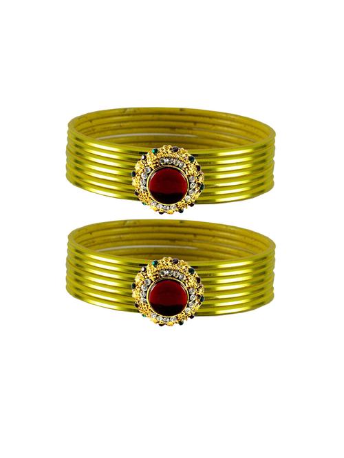 plain stones work bangles set - 18769014 - Very Small Image - 1