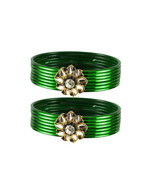plain kundan work bangles set - 18769021 - Very Small Image - 1