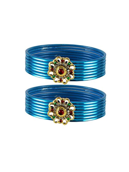 plain kundan work bangles set - 18769032 - Very Small Image - 1