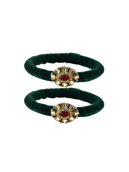 kundan work velvet bangle set - 18769042 - Very Small Image - 1