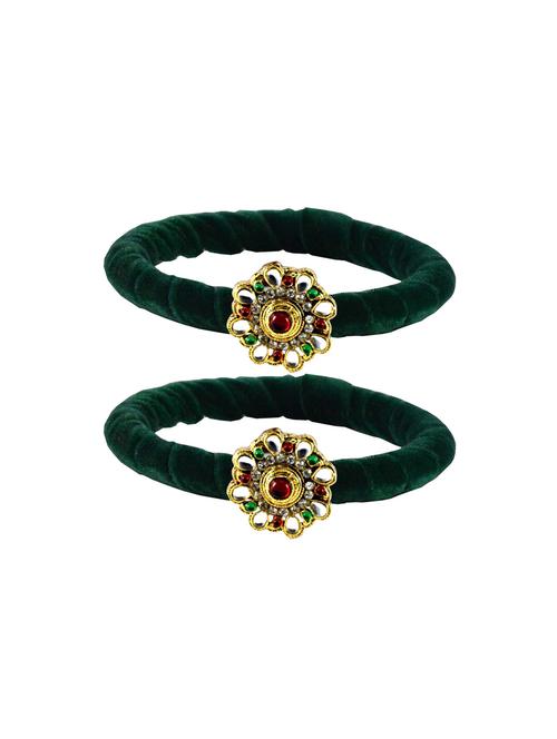 kundan work velvet bangle set - 18769046 - Very Small Image - 1
