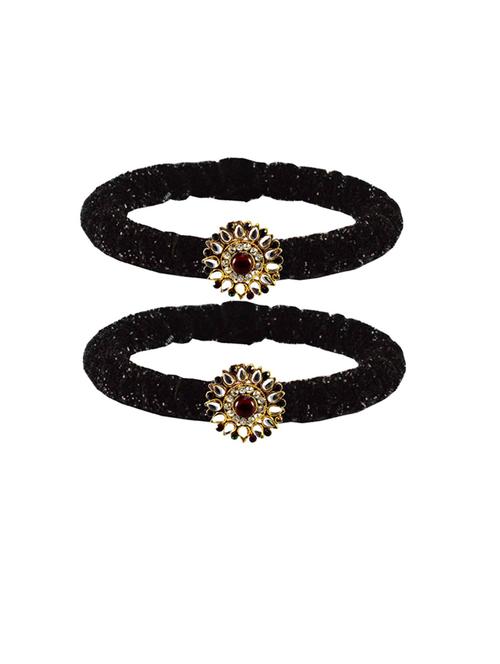 kundan work velvet bangle set - 18769049 - Very Small Image - 1