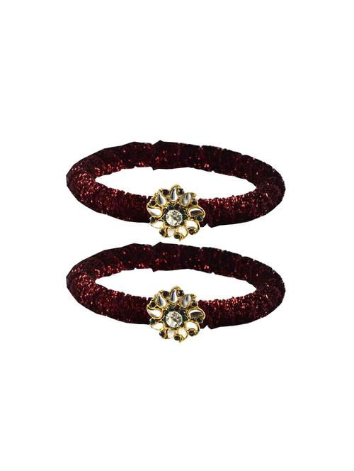 kundan work velvet bangle set - 18769055 - Very Small Image - 1