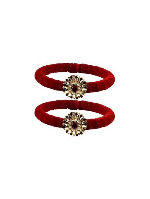kundan work velvet bangle set - 18769059 - Very Small Image - 1