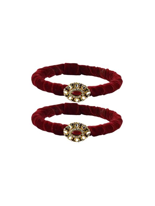 kundan work velvet bangle set - 18769062 - Very Small Image - 1