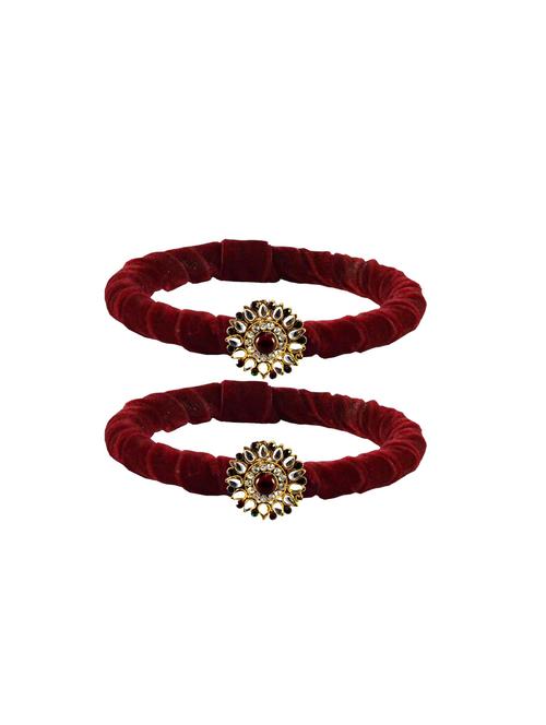 kundan work velvet bangle set - 18769064 - Very Small Image - 1
