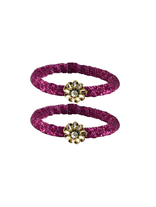kundan work velvet bangle set - 18769070 - Very Small Image - 1