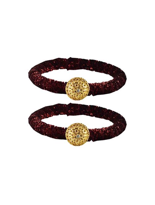 enamel work velvet bangle set - 18769150 - Very Small Image - 1