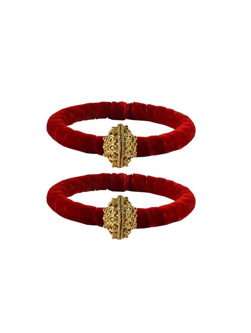 enamel work velvet bangle set - 18769180 - Very Small Image - 1