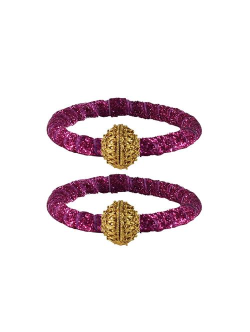 enamel work velvet bangle set - 18769213 - Very Small Image - 1