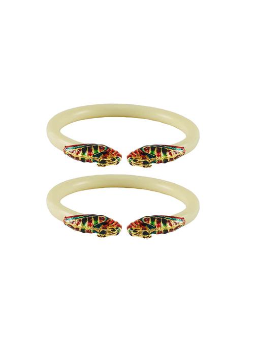 cream plain acrylic-brass bangle with very extra large size - 18769325 - Very Small Image - 1