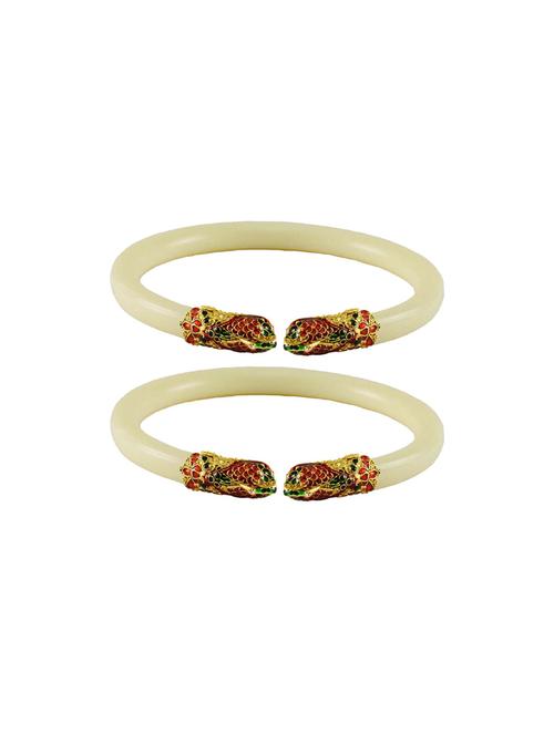 cream plain acrylic-brass bangle with very extra large size - 18769329 - Very Small Image - 1
