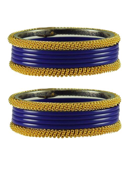 blue plain acrylic-brass bangle with extra large size - 18769422 - Very Small Image - 1