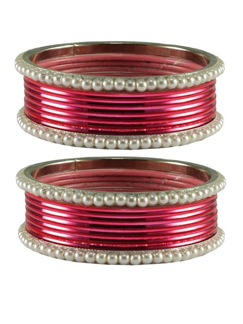 pink moti brass bangle - 18769504 - Very Small Image - 1