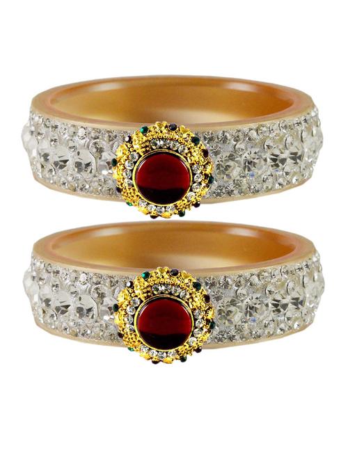 cream stone acrylic-brass bangle with extra large size - 18769542 - Very Small Image - 1