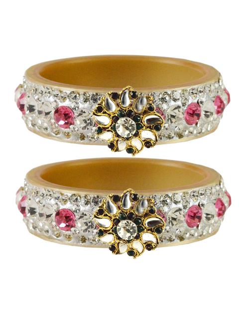 cream stone acrylic-brass bangle with extra large size - 18769549 - Very Small Image - 1