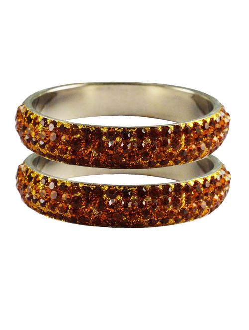orange stone brass bangle with extra large size - 18769634 - Very Small Image - 1
