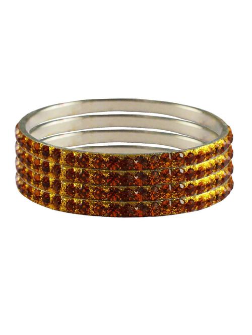 orange stone brass bangle with extra large size - 18769635 - Very Small Image - 1