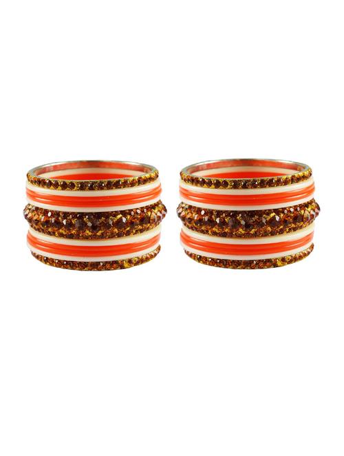 orange-white stone acrylic-brass bangle with extra large size - 18769671 - Very Small Image - 1