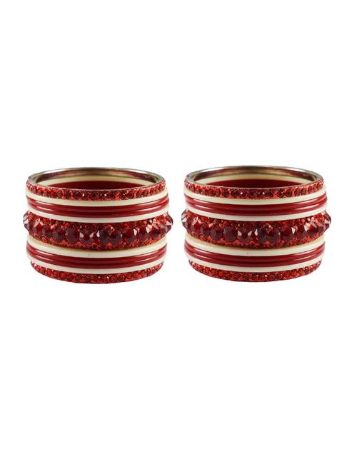 red-white stone acrylic-brass bangle with extra large size - 18769683 - Very Small Image - 1