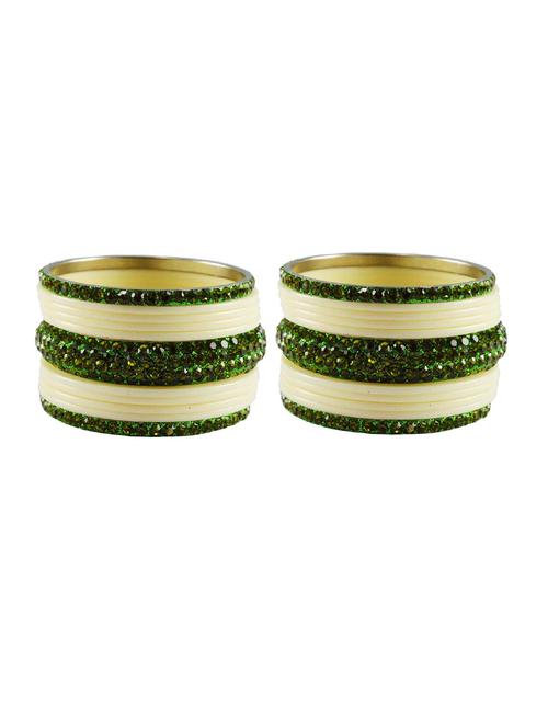 white-green stone acrylic-brass bangle with extra large size - 18769691 - Very Small Image - 1