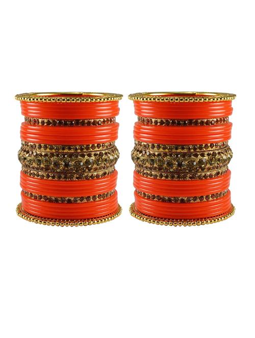 orange stone acrylic-brass bangle with extra large size - 18769720 - Very Small Image - 1