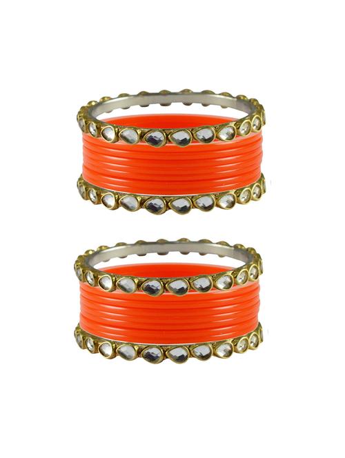 orange stone acrylic-brass bangle with extra large size - 18770364 - Very Small Image - 1