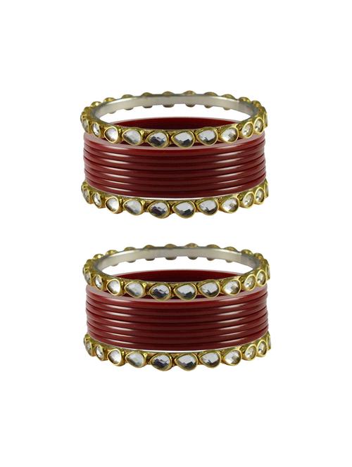 maroon stone acrylic-brass bangle with extra large size - 18770369 - Very Small Image - 1