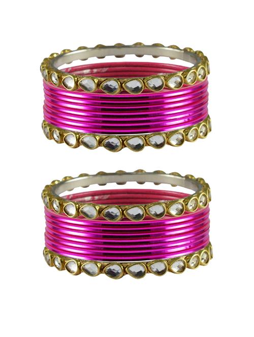 light rani stone metal bangle - 18770390 - Very Small Image - 1
