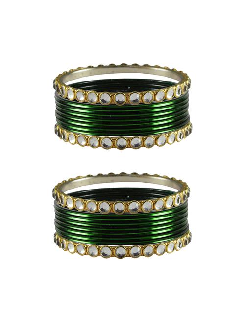 dark green stone metal bangle - 18770430 - Very Small Image - 1