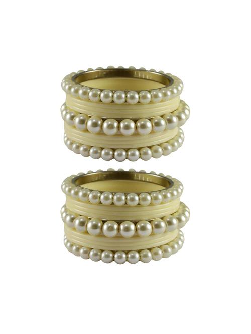white moti acrylic-brass bangle - 18770450 - Very Small Image - 1