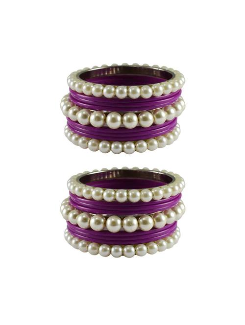 voilet moti acrylic-brass bangle - 18770474 - Very Small Image - 1