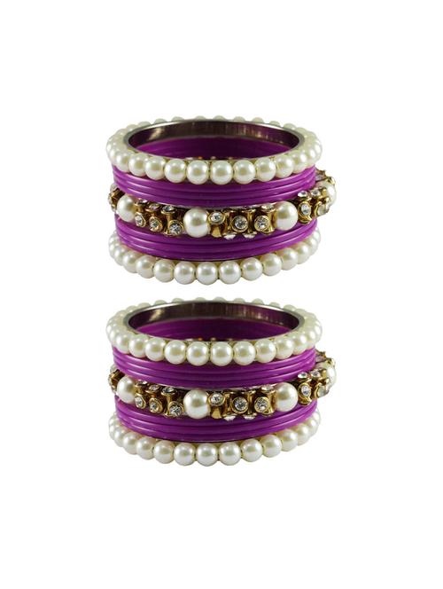 voilet moti acrylic-brass bangle - 18770475 - Very Small Image - 1