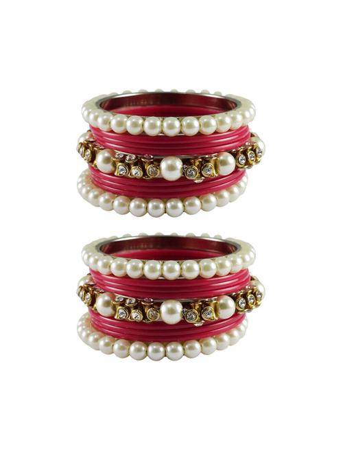 gajari moti acrylic-brass bangle - 18770477 - Very Small Image - 1