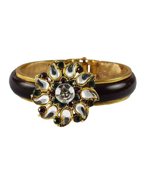maroon stone acrylic-brass bangle - 18770481 - Very Small Image - 1