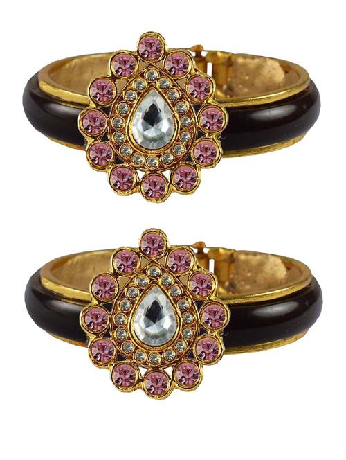 maroon stone acrylic-brass bangle - 18770504 - Very Small Image - 1