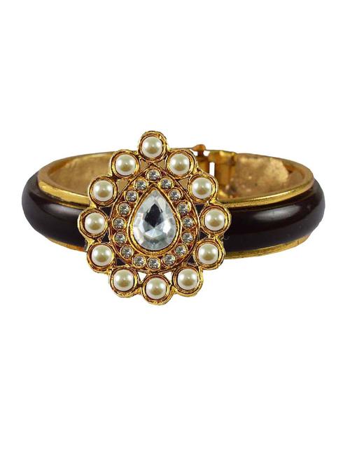 maroon stone acrylic-brass bangle - 18770517 - Very Small Image - 1